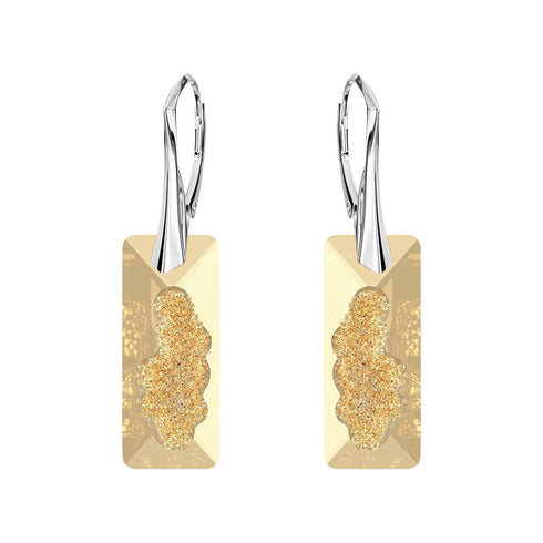 Серебряный комплект «Растущий Кристалл II (Golden Shadow)" с кристаллами Swarovski™